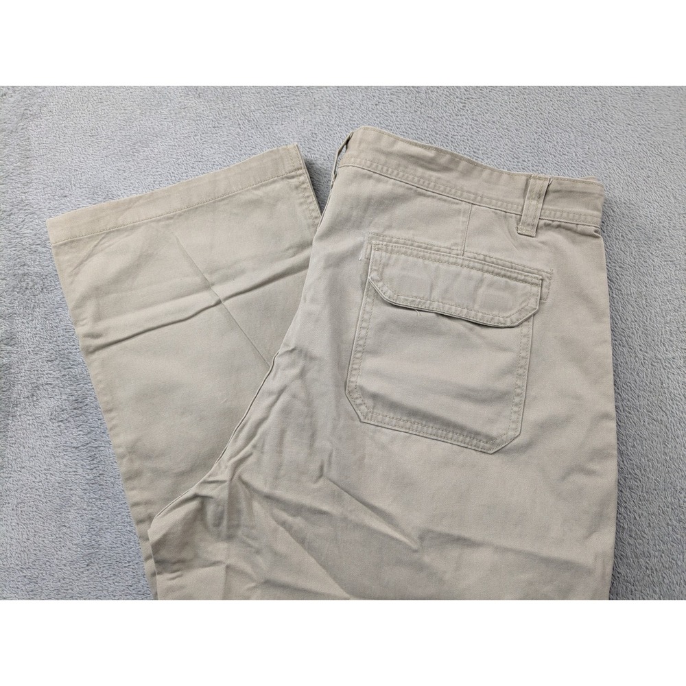Mountain Club Mens Cargo Pants 40x32 Khaki Tan Cotton Straight Leg Utility Work